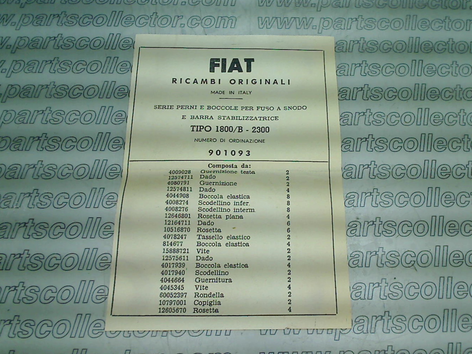 FIAT 901093 Suspension code 8112 compatible with: FIAT 1800, FIAT 2300 - additional view